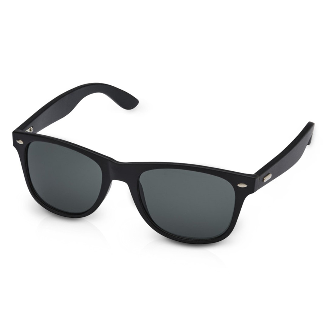 Бамбуковые солнцезащитные очки Arlo с черным покрытием - сплошной черный