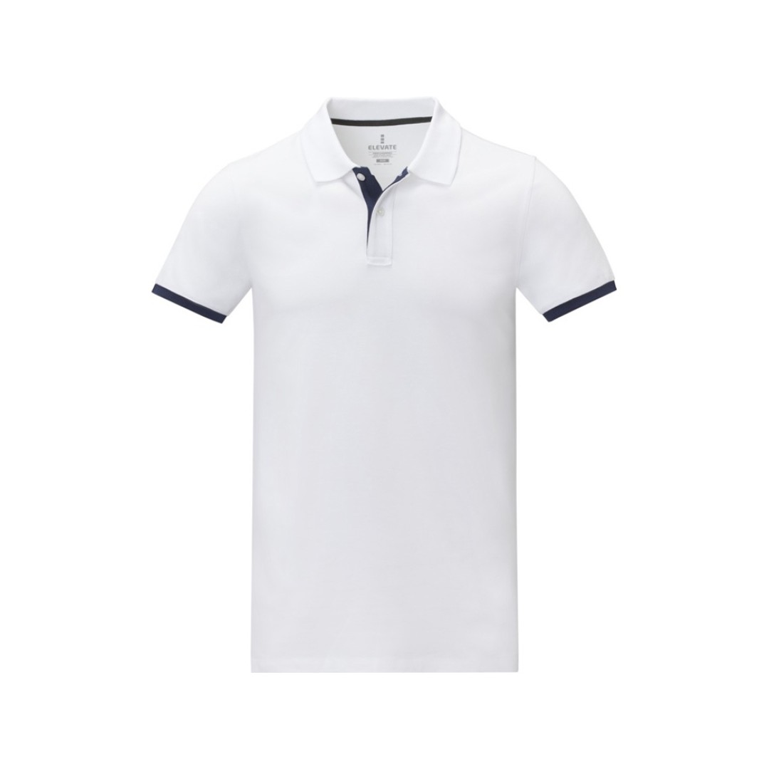 Morgan Двухцветное мужское поло с коротким рукавом , белый