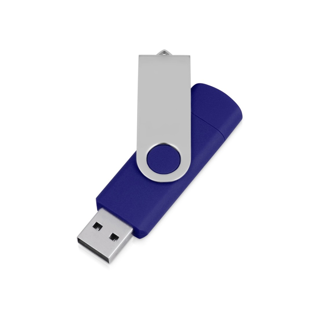 USB/micro USB-флешка 2.0 на 16 Гб «Квебек OTG», синий