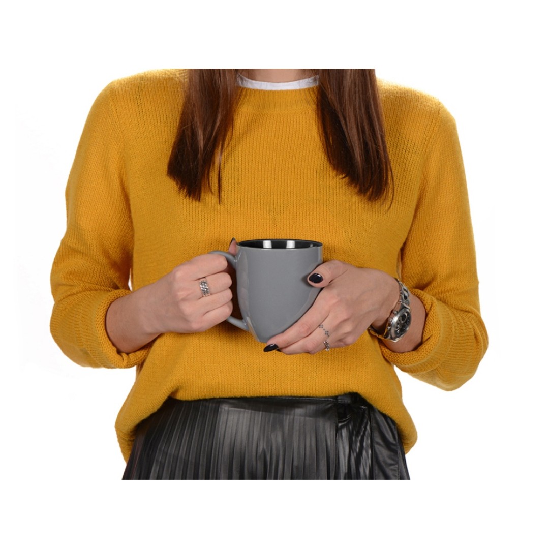 Кружка керамическая «Gracy» 450мл, серый/черный