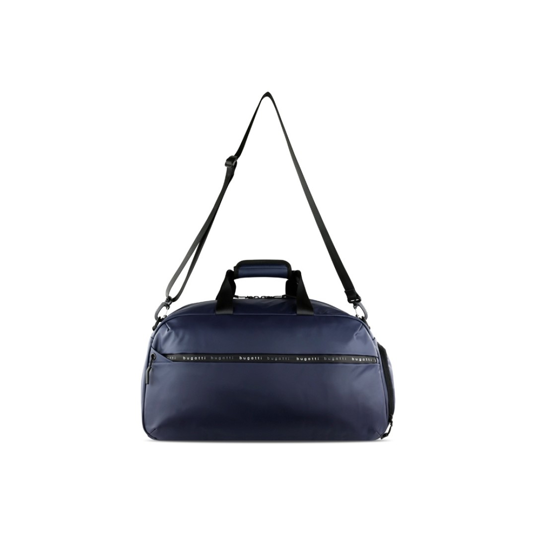 Сумка спортивная BUGATTI Blanc, синяя, тарпаулин/полиэстер, 52х26х27,5 см