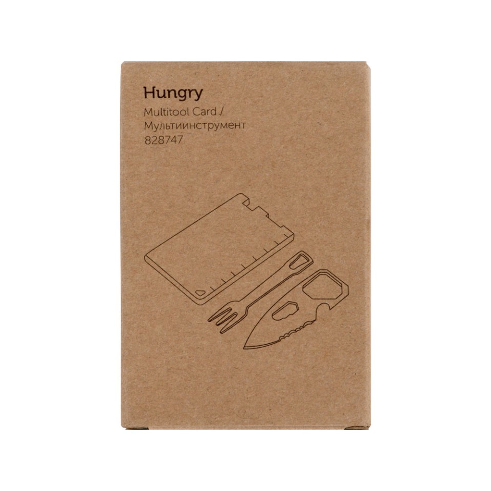 Мультиинструмент с ножом и вилкой "Hungry", черный