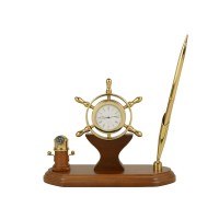 Настольный прибор «У руля», коричневый/золотистый
