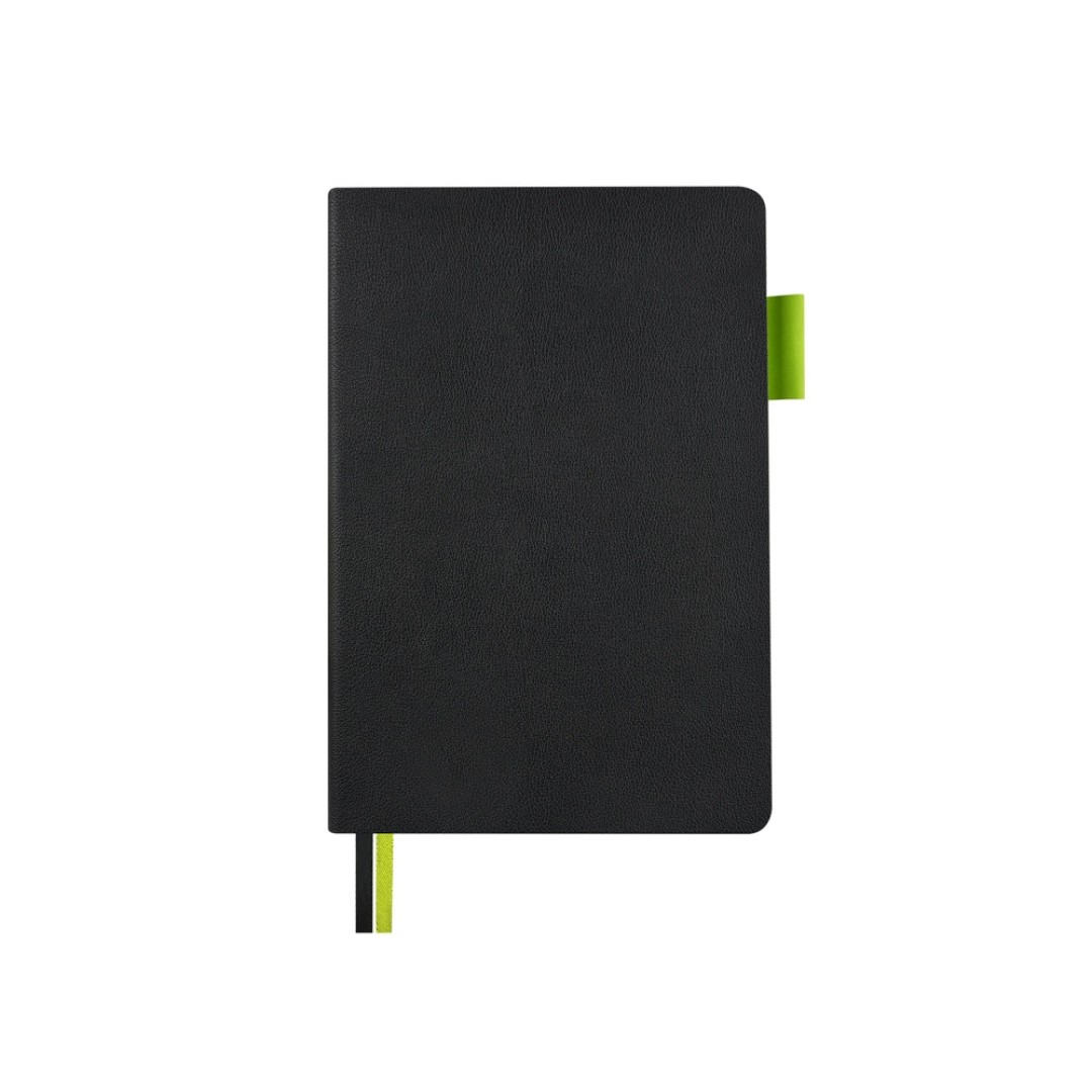 Блокнот А5 "Boston", черный с салатовым срезом