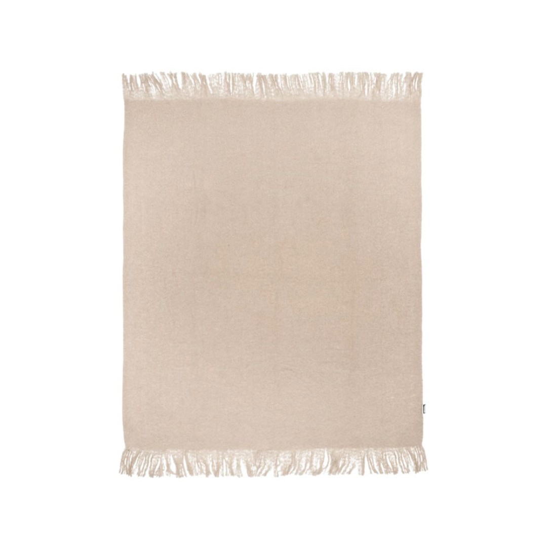 Мохеровый плед из вторичного ПЭТ Ivy, бежевый