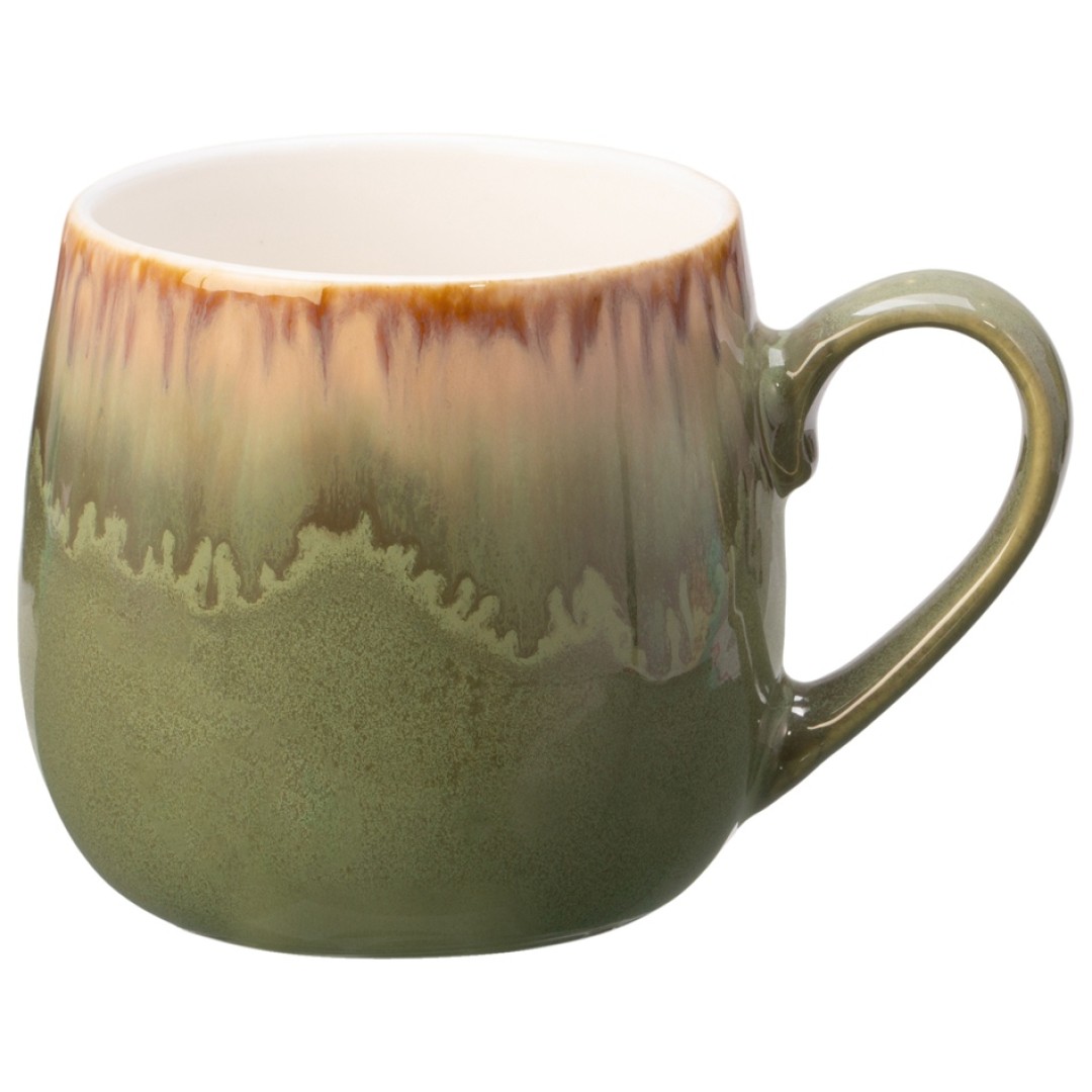 Кружка с вулканическим эффектом по краю Etna, 440 мл, оливковый