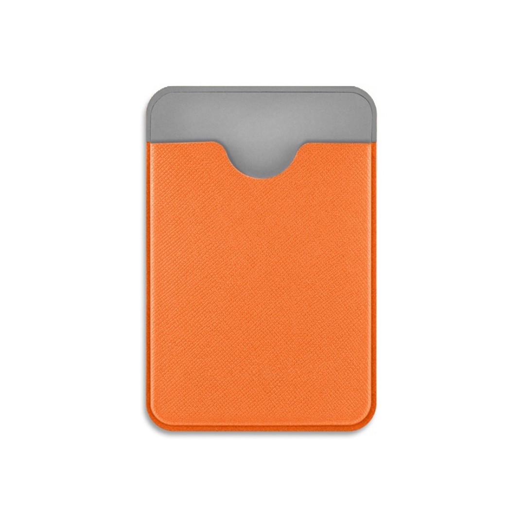 Чехол-картхолдер Favor на клеевой основе на телефон для пластиковых карт и и карт доступа, оранжевый