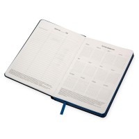 Бизнес блокнот "Bossy" с цветным срезом, твердая обложка, 128 листов, черный и синий