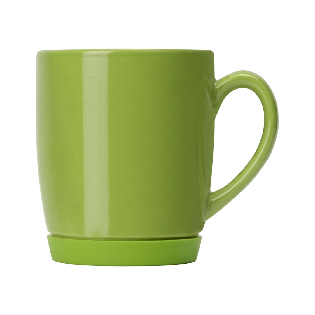 Кружка на 310 мл с силиконовой подставкой, шт., зеленый