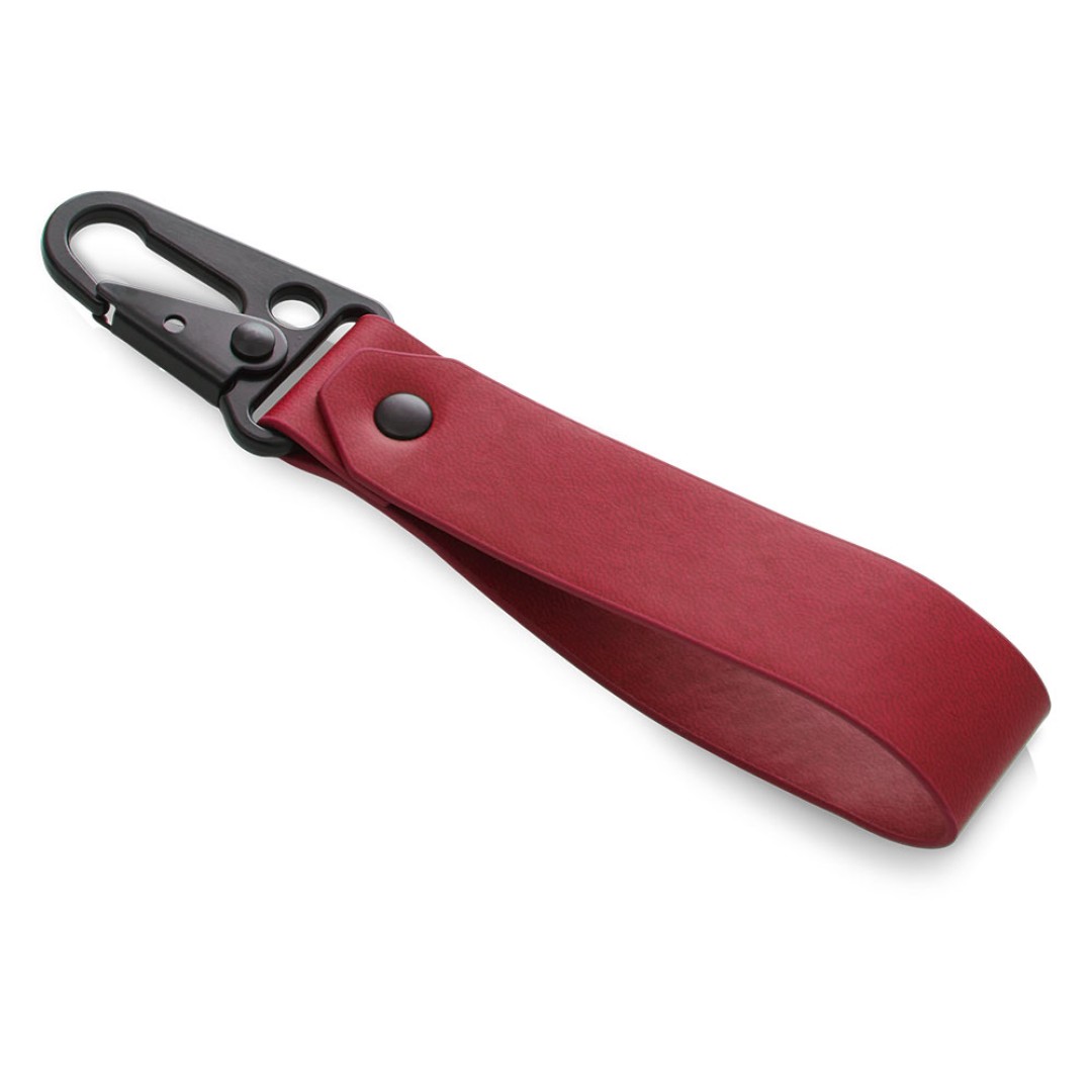 Брелок-ремувка из эко-кожи с карабином "Domino", красный