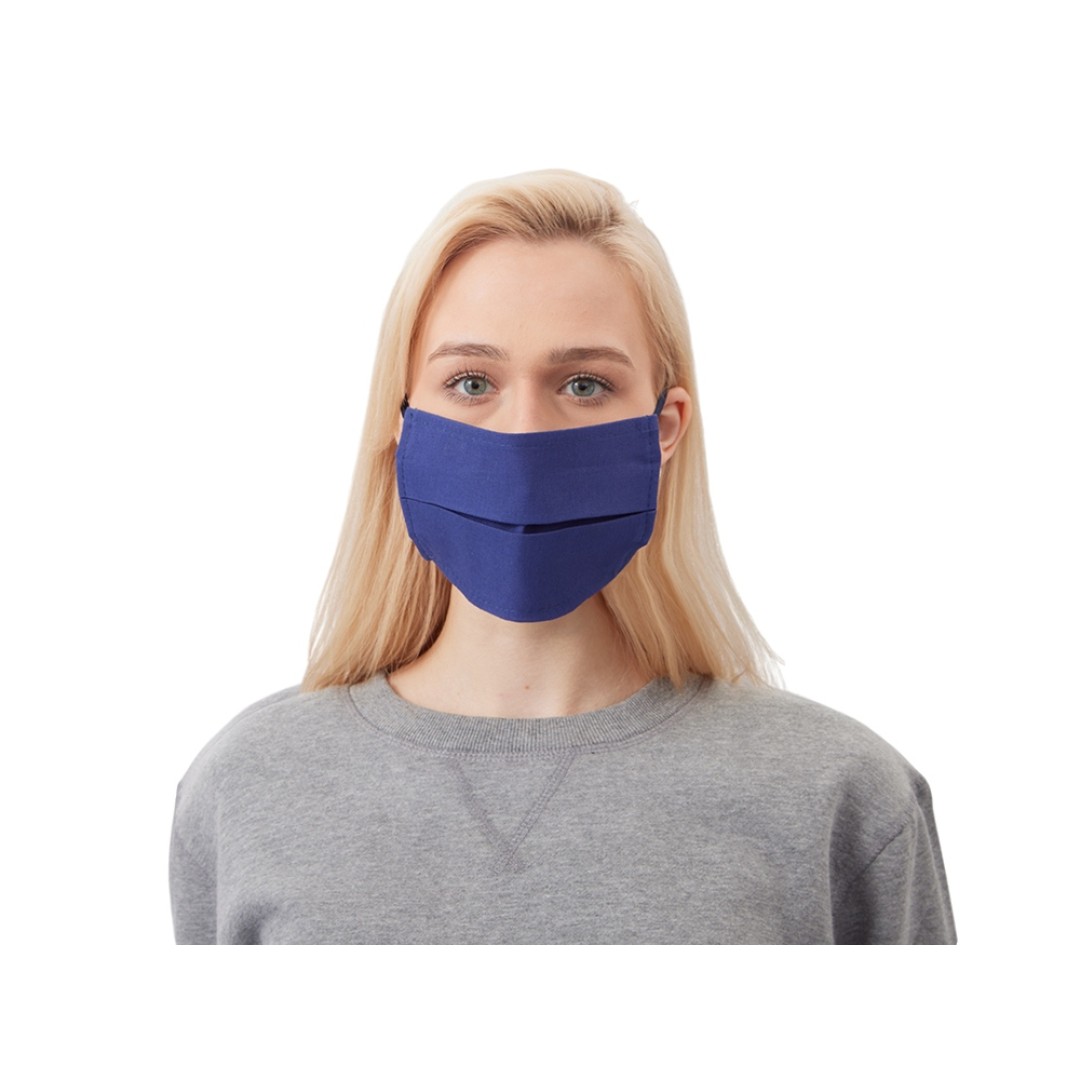 Маска для лица многоразовая из хлопка, синий