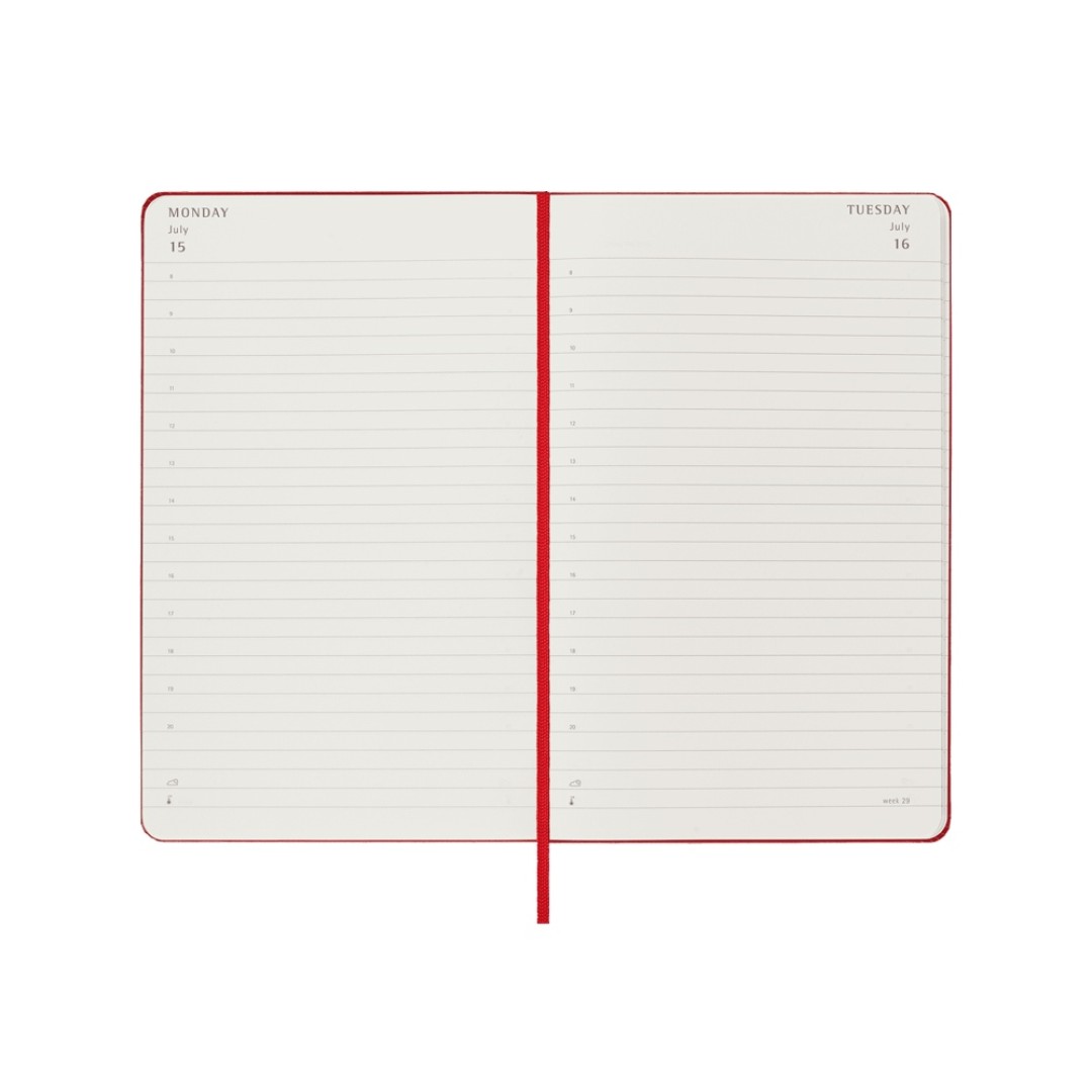 Записная книжка 12 месяцев на 2024 год, в твердой обложке, красный, Large, 13х21