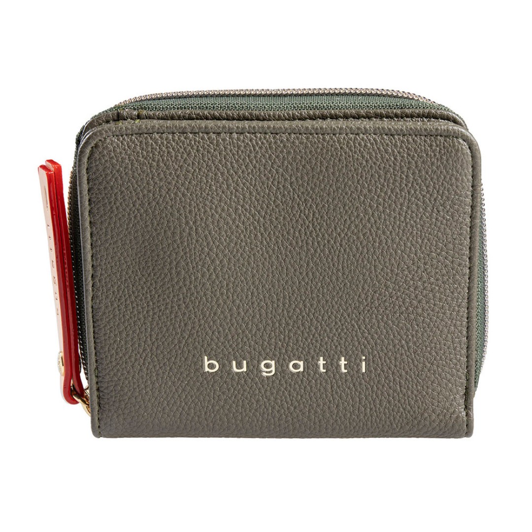 Кошелёк женский BUGATTI Ella, оливковый, полиуретан, 12х3х10 см
