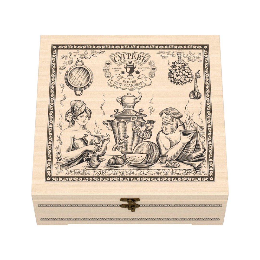 Шкатулка большая Сугревъ "История пара и самовара"