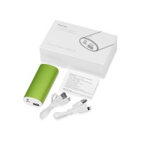 Портативное зарядное устройство "Квазар", 4400 mAh, зеленое яблоко