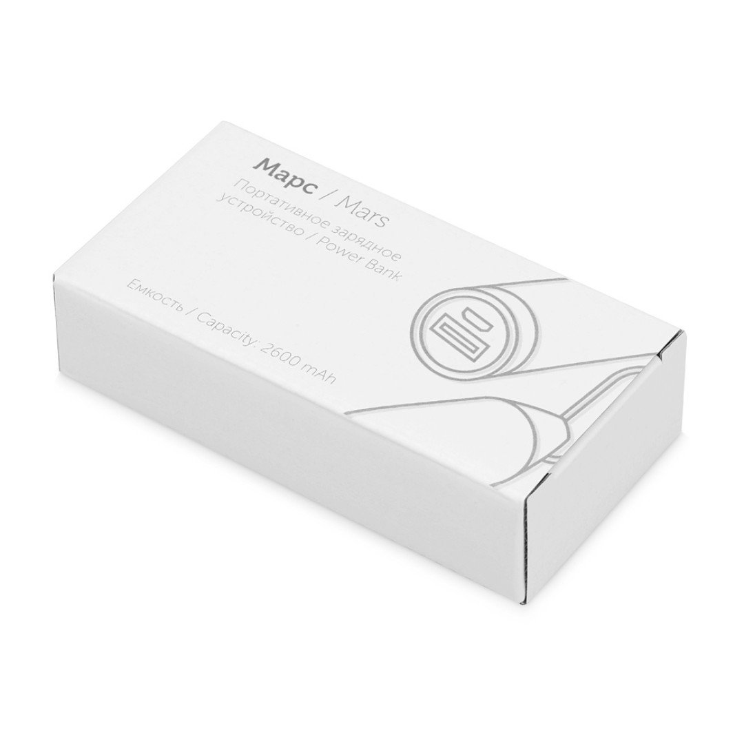 Портативное зарядное устройство "Марс" с карабином, 2600 mAh, серый