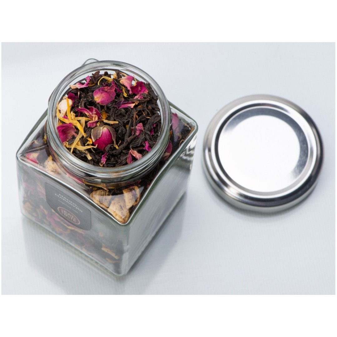 Чай черный, серия "Bouquet", манго-маракуйя, стеклянная банка