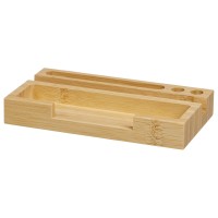 Настольный органайзер с вечным календарем и подставкой для телефона "Akira", натуральный