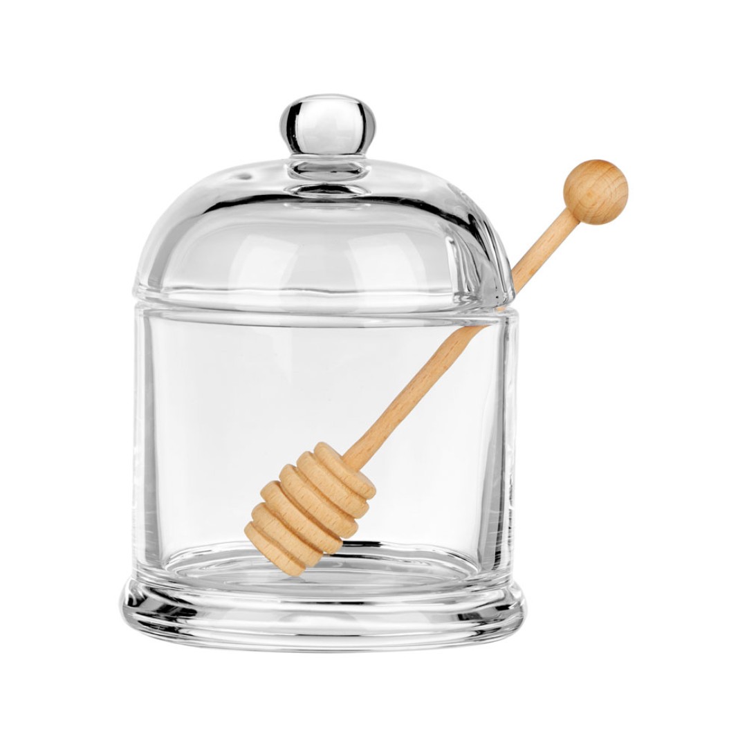 Стеклянная емкость для меда с ложкой "Vira"