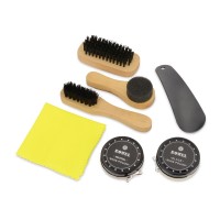 Набор для чистки обуви "Шайн", черный, желтый, дерево