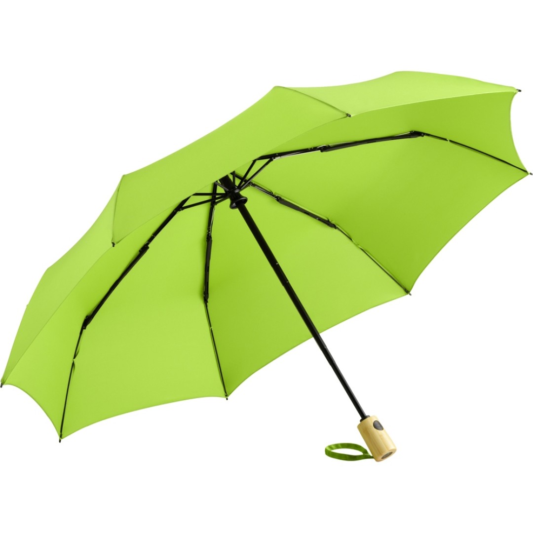 Зонт складной 5429 koBrella из бамбука, полуавтомат, лайм