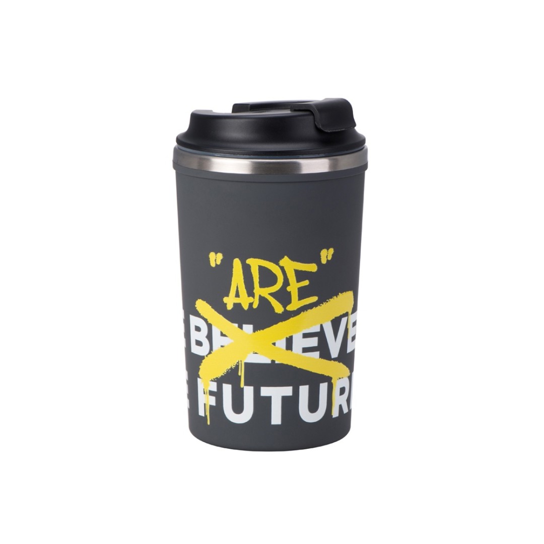 Герметичная термокружка на присоске "Kick", 350 мл, серый (уф печать круговая)