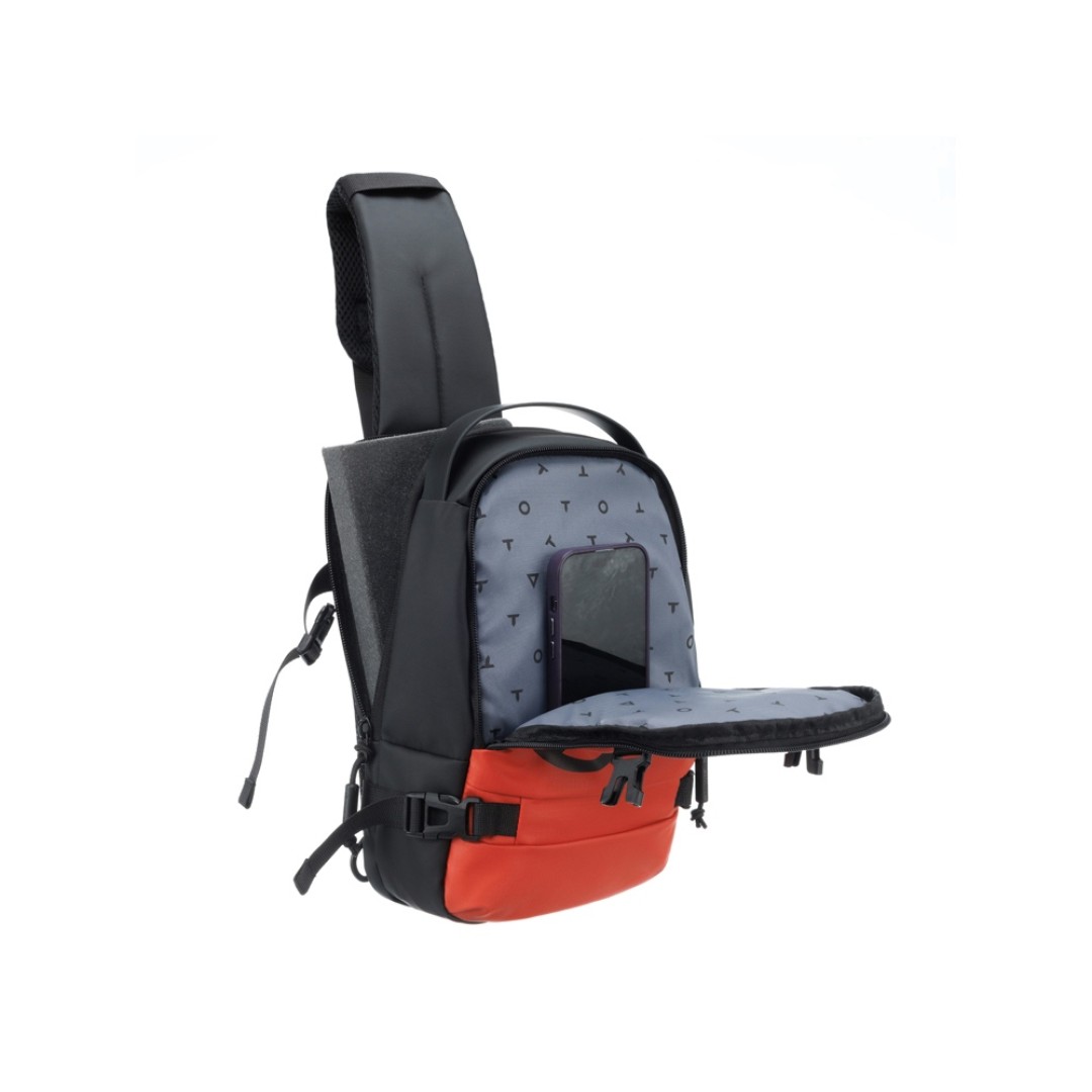 Рюкзак на одно плечо TORBER Xtreme, оранжевый/чёрный, 20 х 8 х 31 см, 5л