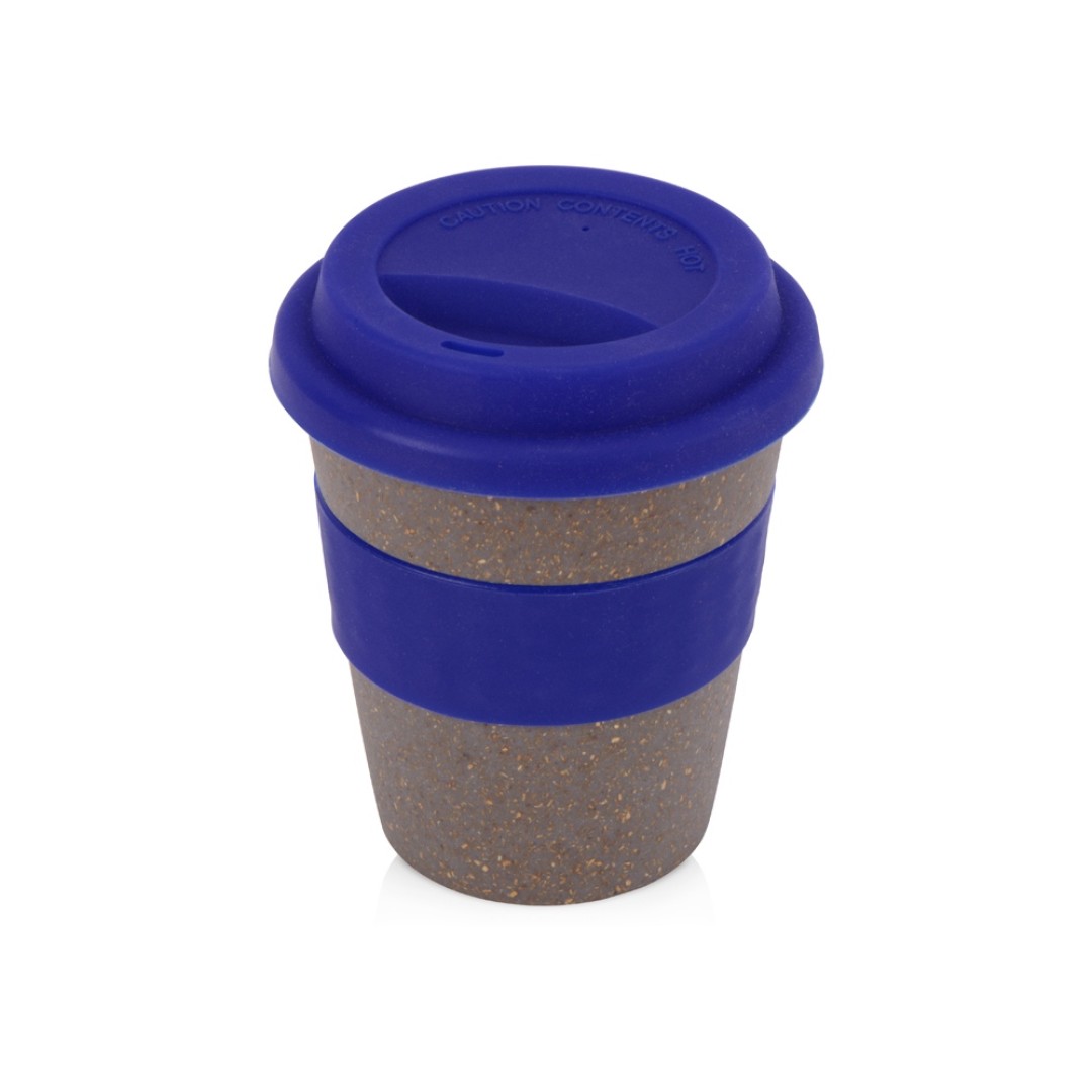 Стакан с силиконовой крышкой "Cafe", темно-синий