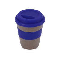 Стакан с силиконовой крышкой "Cafe", темно-синий