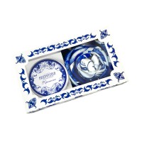 Набор: платок «Гжель» и свеча «Птица счастья»