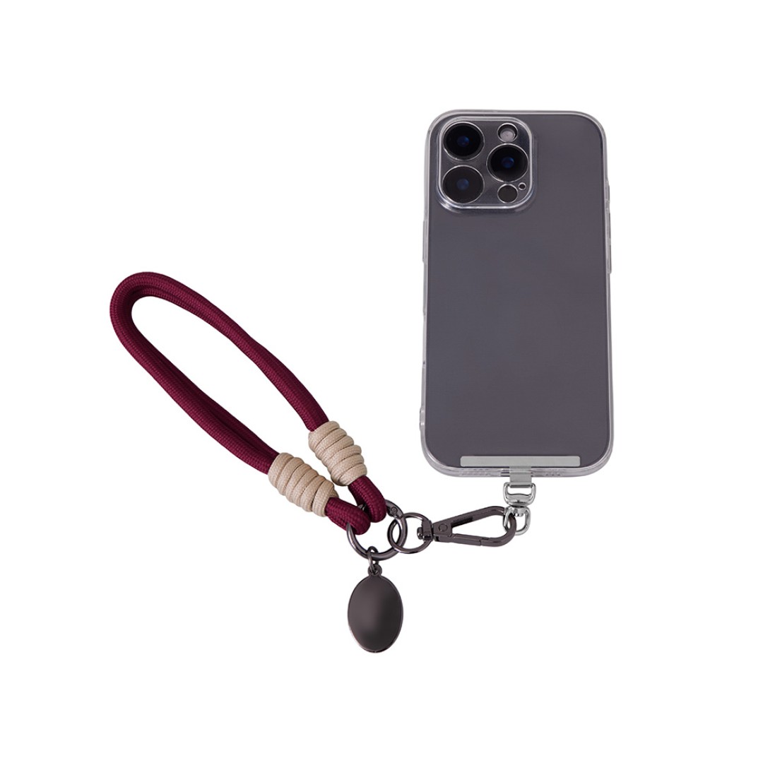 Брелок-браслет "Bohemian" c металлическим держателем для телефона, бургунди