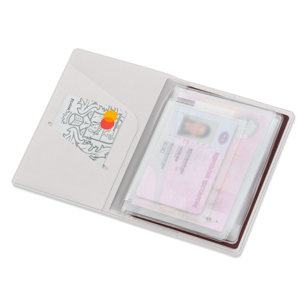 Классическая обложка для автодокументов "Favor", белая