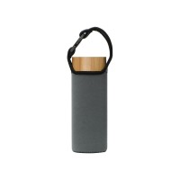 Стеклянный термос из стекла с двойными стенками и ситечком 320 мл "Badachu" в чехле, прозрачный