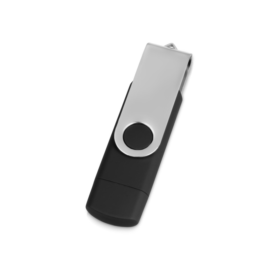 USB/micro USB-флешка 2.0 на 16 Гб «Квебек OTG», черный