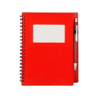 Блокнот "Контакт" с ручкой, красный
