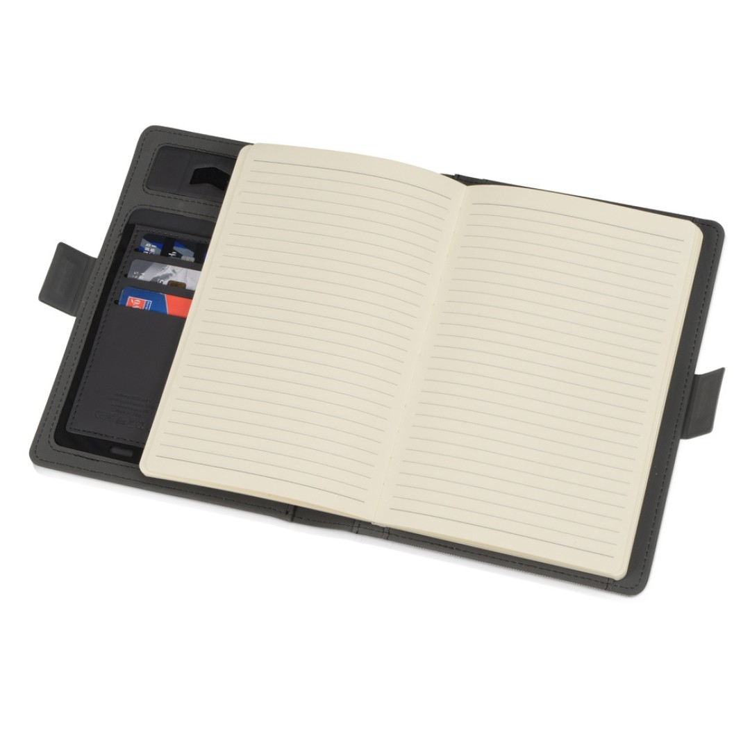 Органайзер с беспроводной зарядкой 5000 mAh "Powernote", светло-серый (P)