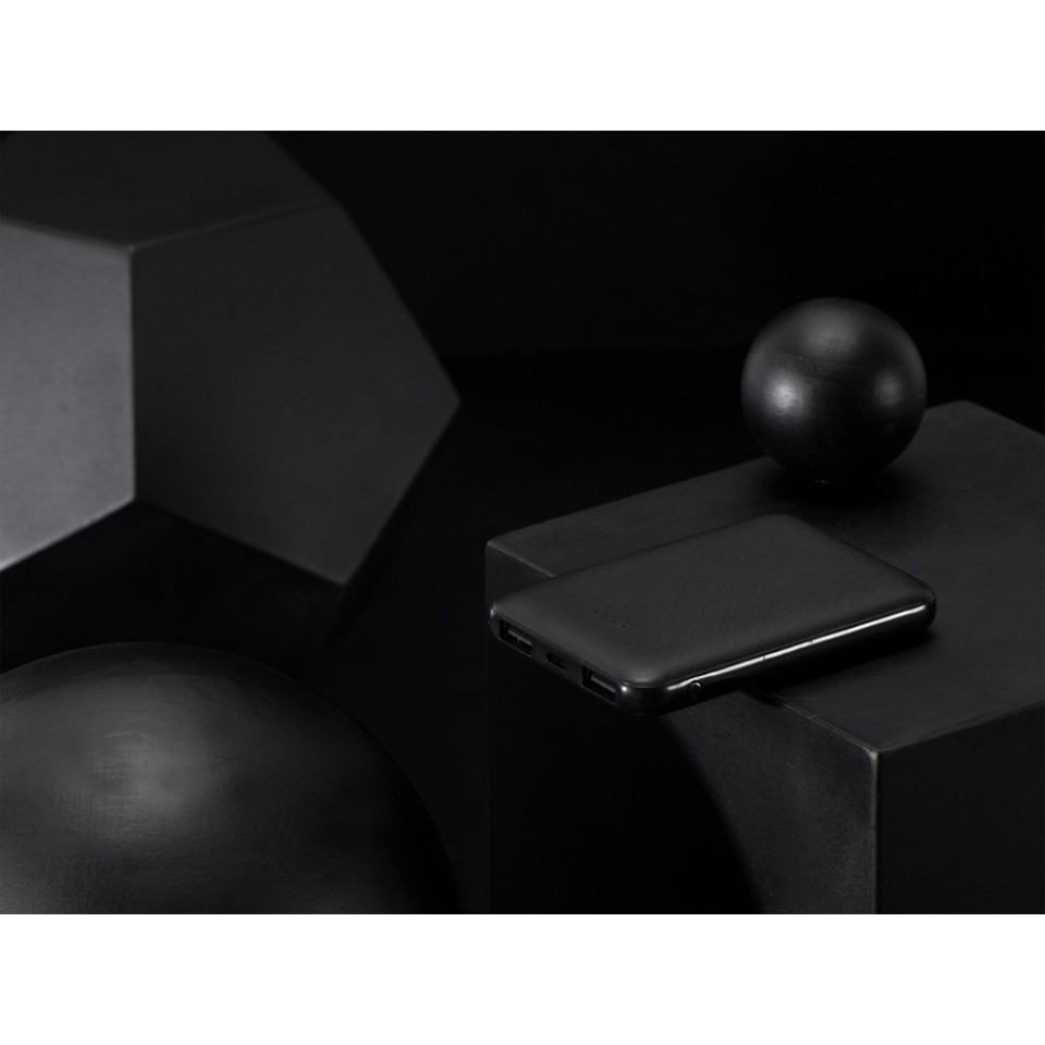 Портативное зарядное устройство"Grind", 5000 mAh, черный