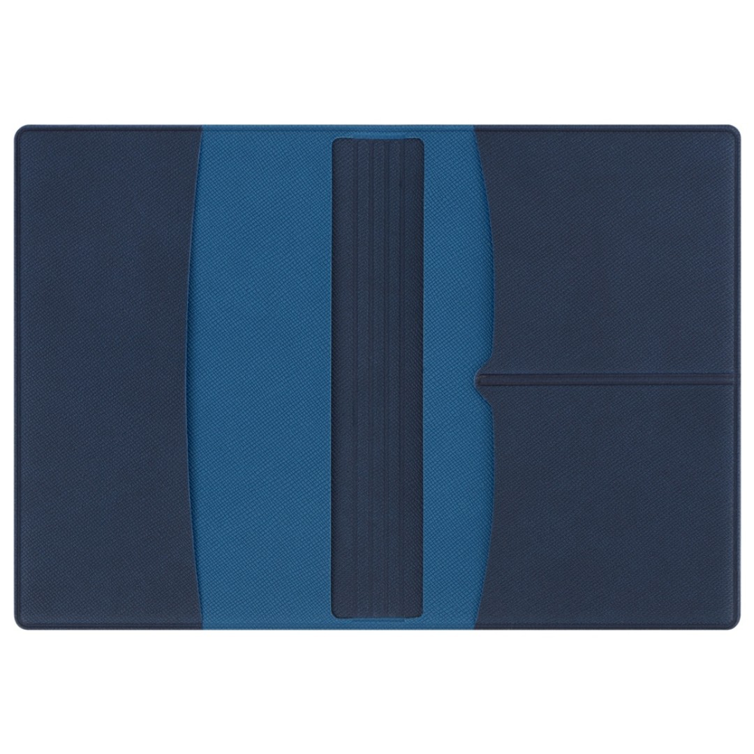 Обложка для паспорта с RFID защитой отделений для пластиковых карт "Favor", синяя