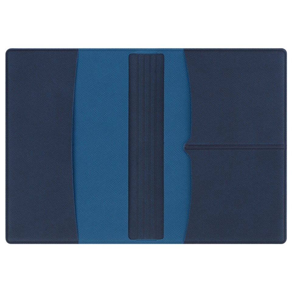 Обложка для паспорта с RFID защитой отделений для пластиковых карт "Favor", синяя