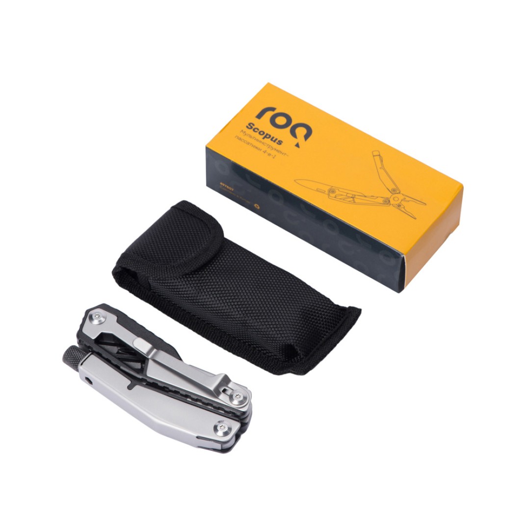 Мультитул-пассатижи Scopus 4-в-1 с двумя битами, черный (Р)