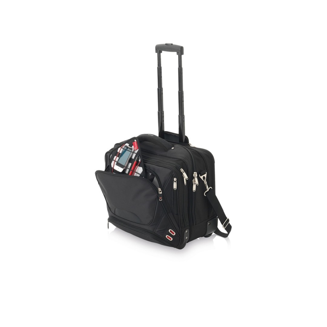 Чемодан на колесиках "Proton", удобная для прохождения досмотра, черный