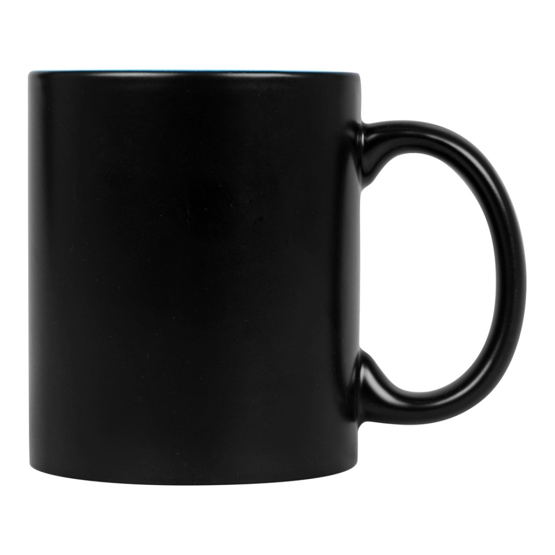 Кружка с покрытием для гравировки «Subcolor BLK», черный/голубой