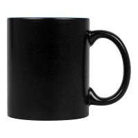 Кружка с покрытием для гравировки «Subcolor BLK», черный/голубой