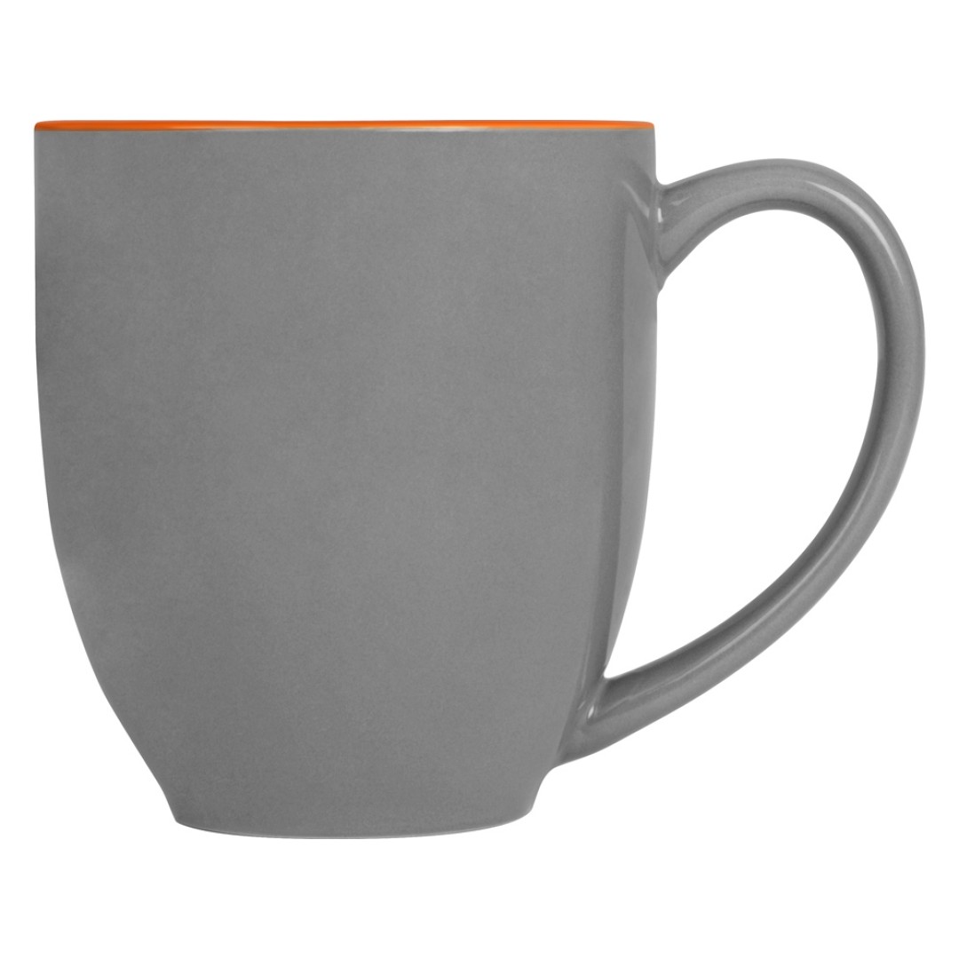 Кружка керамическая «Gracy» 450мл, серый/оранжевый