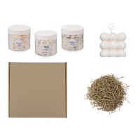 Подарочный набор с солью для ванны и свечой, белый