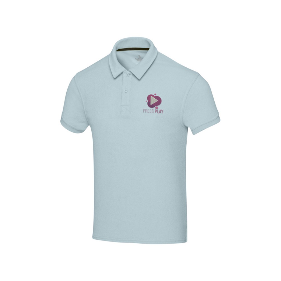 Рубашка поло унисекс "Akoya" из переработанного махрового материала - Cloud Blue
