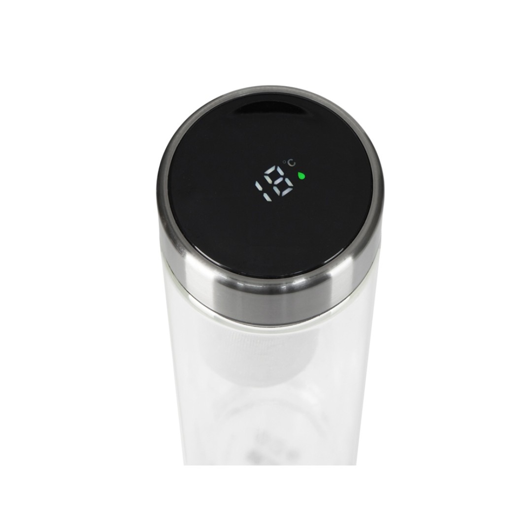 Стеклянный термос с индикатором температуры "Tapp", 500 мл, серебристый