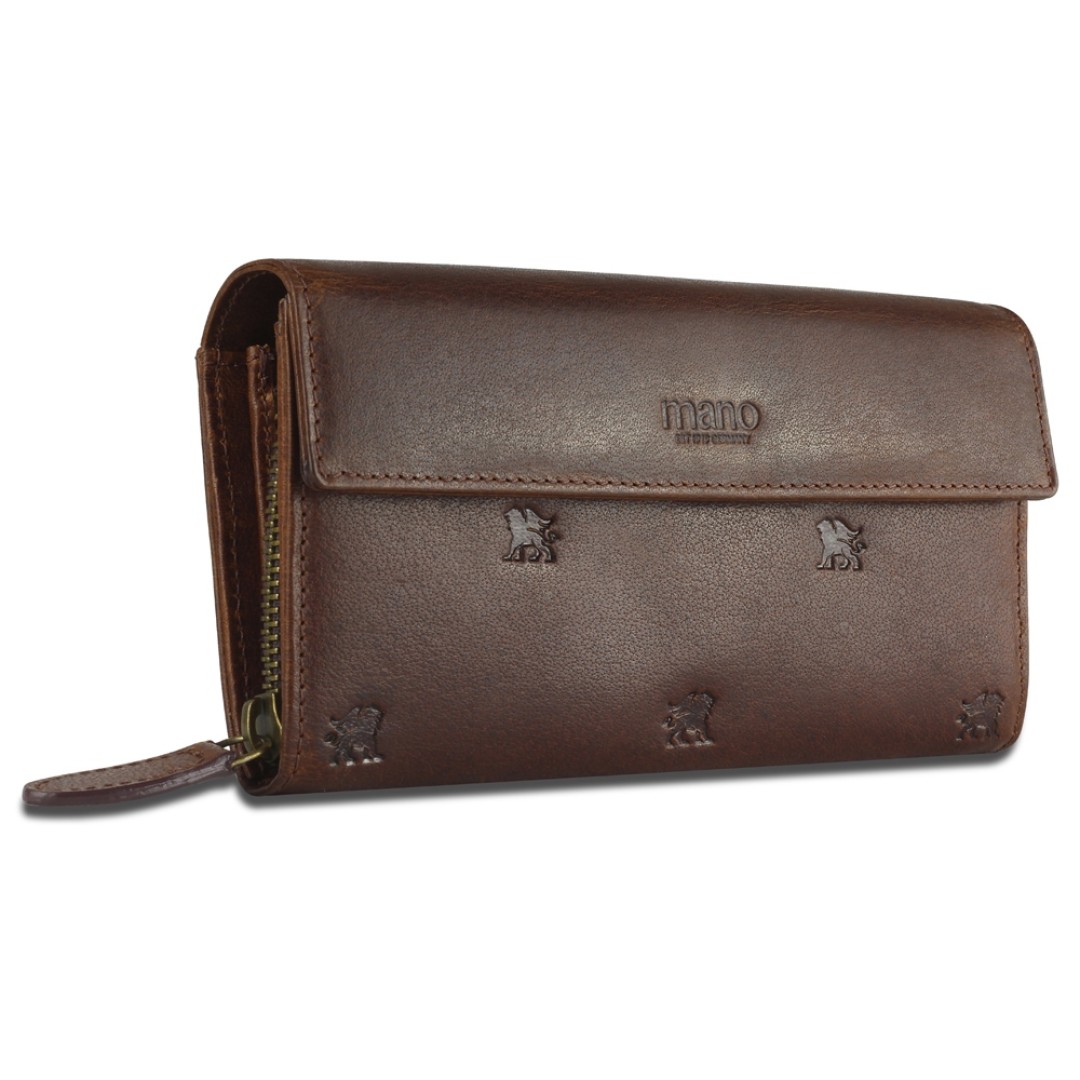 Кошелек Mano "Don Leon", натуральная кожа в коричневом цвете, 19 х 10 см