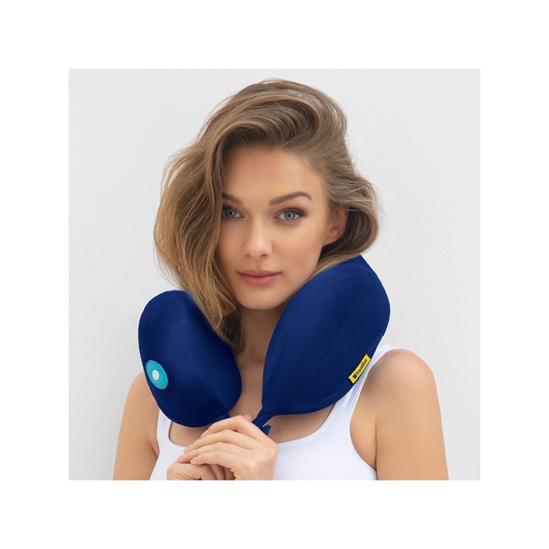 Подушка для путешествий со встроенным массажером "Massage Tranquility Pillow", синий