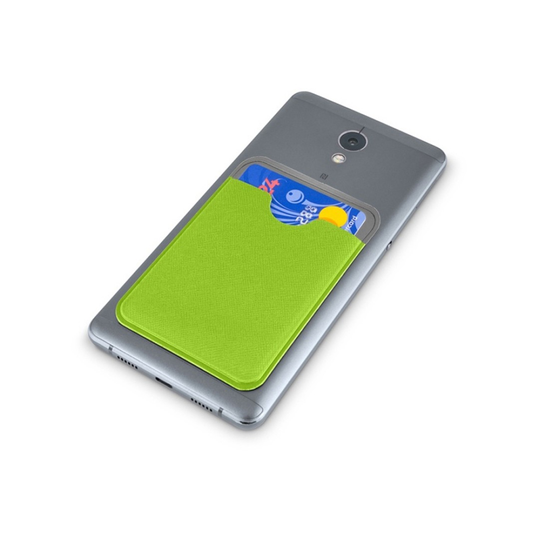 Чехол-картхолдер Favor на клеевой основе на телефон для пластиковых карт и и карт доступа, зеленый